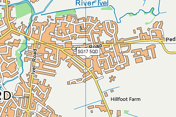 SG17 5QD map - OS VectorMap District (Ordnance Survey)