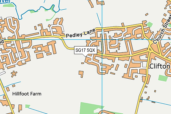 SG17 5QX map - OS VectorMap District (Ordnance Survey)