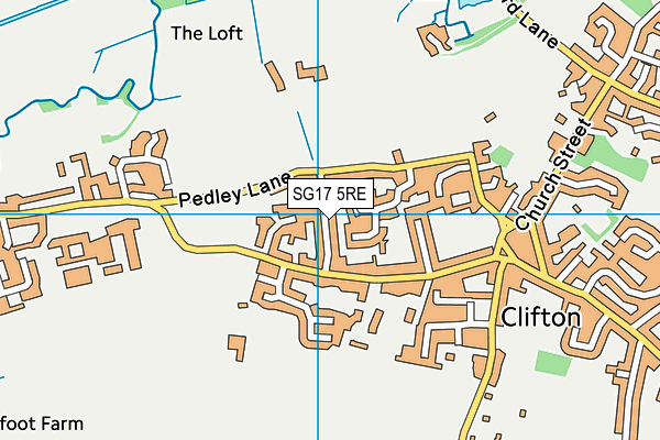 SG17 5RE map - OS VectorMap District (Ordnance Survey)