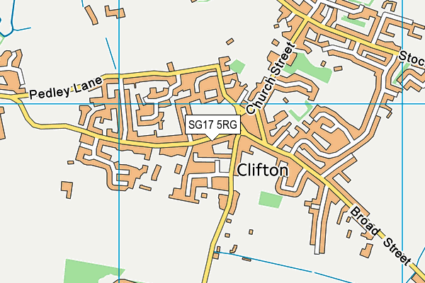 SG17 5RG map - OS VectorMap District (Ordnance Survey)