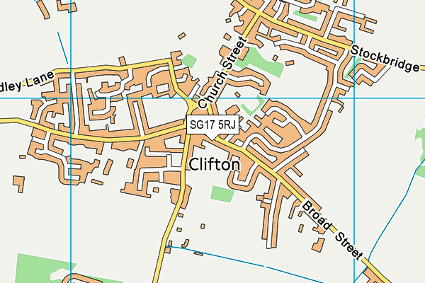 SG17 5RJ map - OS VectorMap District (Ordnance Survey)