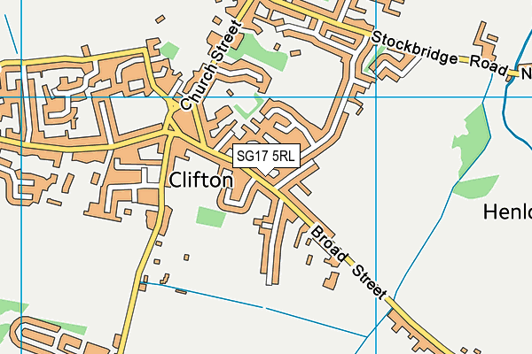 SG17 5RL map - OS VectorMap District (Ordnance Survey)