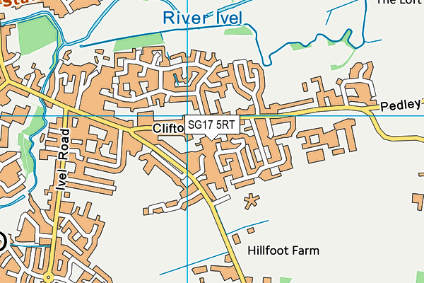 SG17 5RT map - OS VectorMap District (Ordnance Survey)