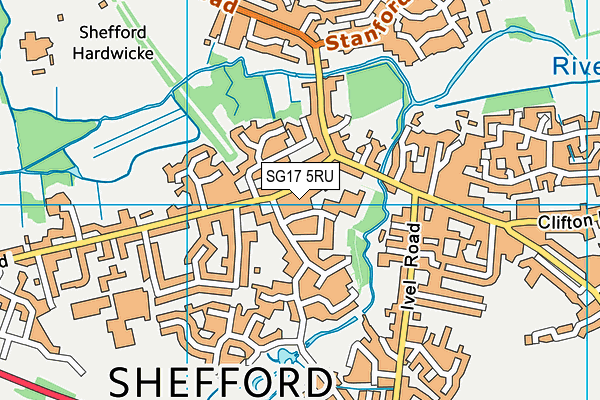 SG17 5RU map - OS VectorMap District (Ordnance Survey)