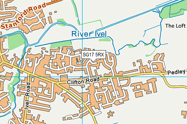 SG17 5RX map - OS VectorMap District (Ordnance Survey)