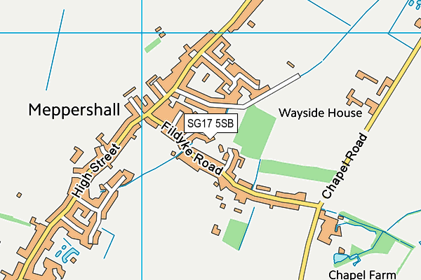 SG17 5SB map - OS VectorMap District (Ordnance Survey)