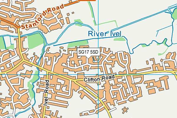 SG17 5SD map - OS VectorMap District (Ordnance Survey)