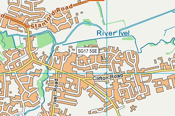 SG17 5SE map - OS VectorMap District (Ordnance Survey)