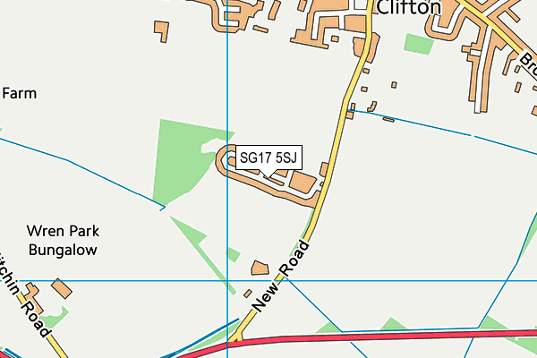 SG17 5SJ map - OS VectorMap District (Ordnance Survey)