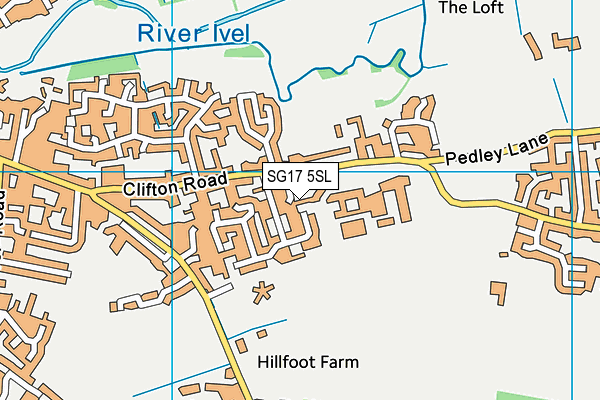 SG17 5SL map - OS VectorMap District (Ordnance Survey)