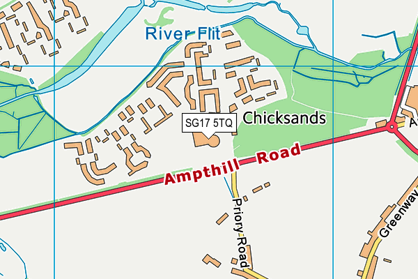 SG17 5TQ map - OS VectorMap District (Ordnance Survey)