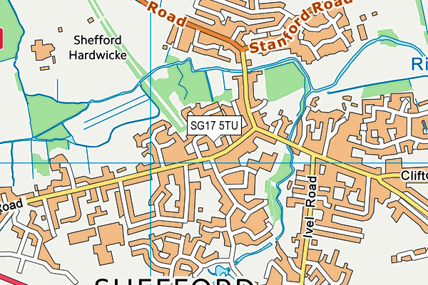 SG17 5TU map - OS VectorMap District (Ordnance Survey)