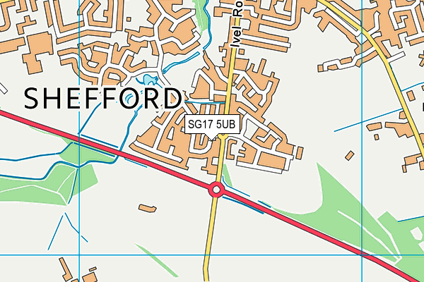 SG17 5UB map - OS VectorMap District (Ordnance Survey)