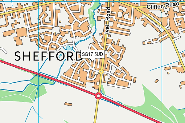 SG17 5UD map - OS VectorMap District (Ordnance Survey)