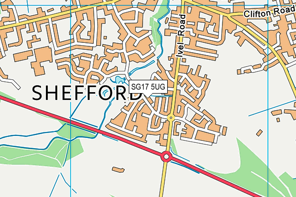 SG17 5UG map - OS VectorMap District (Ordnance Survey)