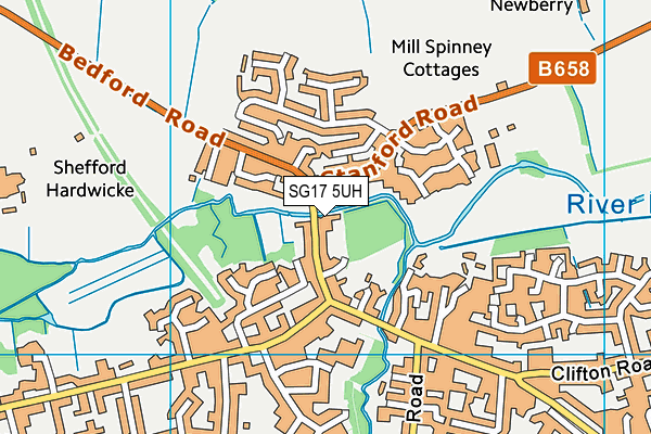 SG17 5UH map - OS VectorMap District (Ordnance Survey)