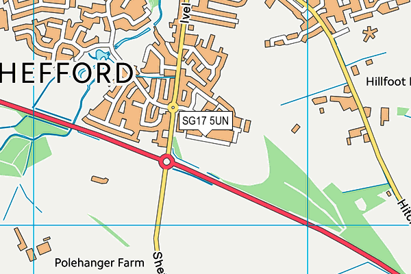 SG17 5UN map - OS VectorMap District (Ordnance Survey)