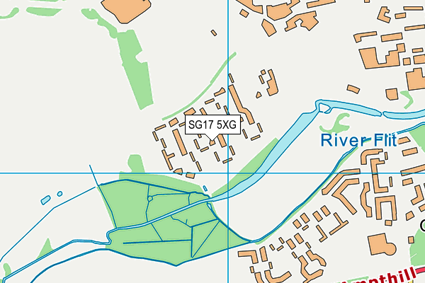 SG17 5XG map - OS VectorMap District (Ordnance Survey)