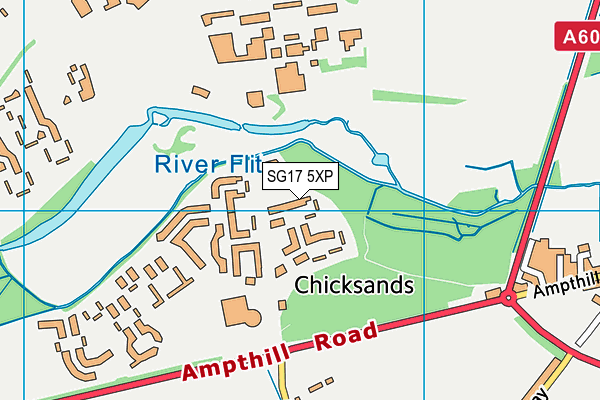 SG17 5XP map - OS VectorMap District (Ordnance Survey)