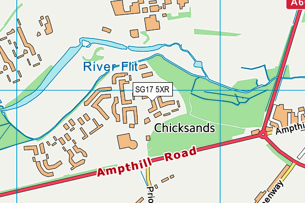 SG17 5XR map - OS VectorMap District (Ordnance Survey)