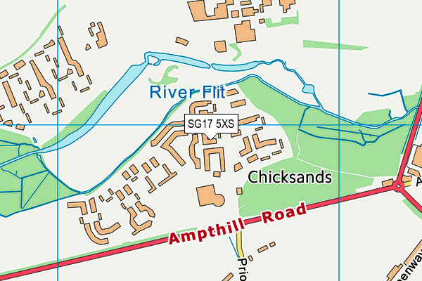 SG17 5XS map - OS VectorMap District (Ordnance Survey)