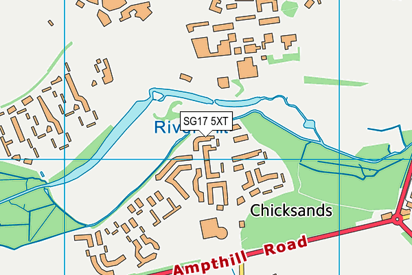 SG17 5XT map - OS VectorMap District (Ordnance Survey)