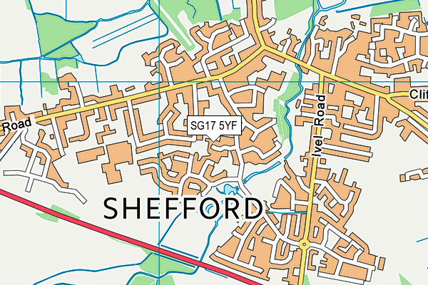 SG17 5YF map - OS VectorMap District (Ordnance Survey)