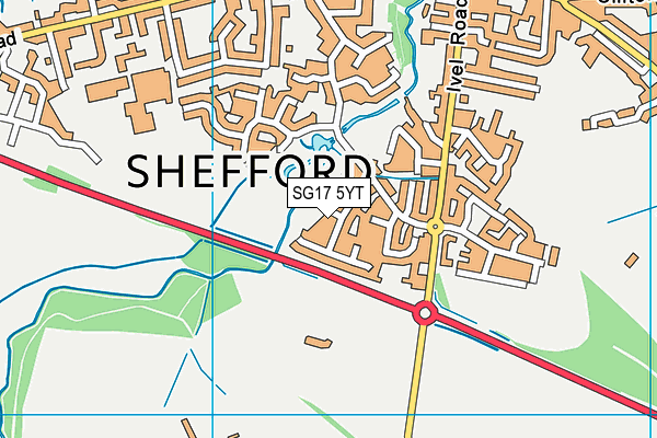 SG17 5YT map - OS VectorMap District (Ordnance Survey)