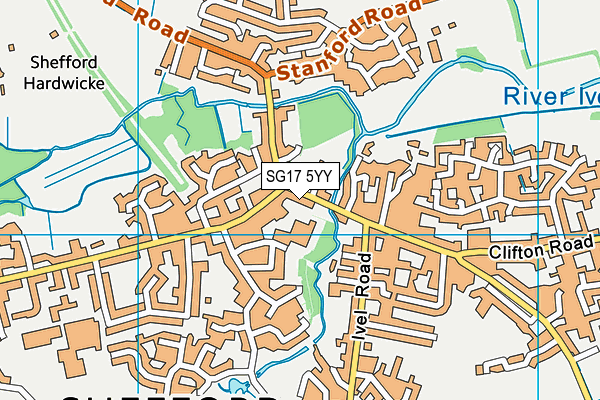 SG17 5YY map - OS VectorMap District (Ordnance Survey)