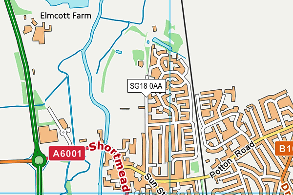 Biggleswade Town Cricket Club map (SG18 0AA) - OS VectorMap District (Ordnance Survey)