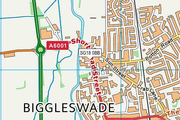 Map of BIGGLESWADE MOT CENTRE LTD at district scale