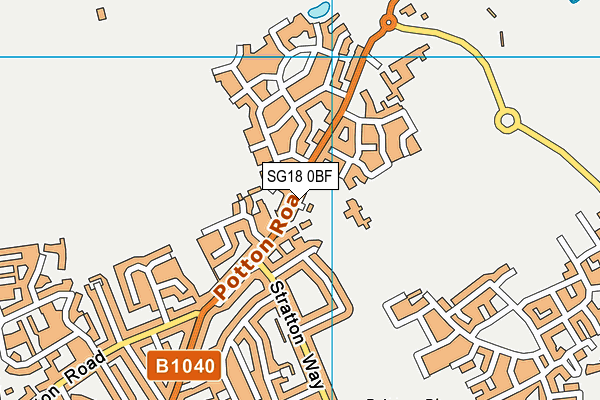 SG18 0BF map - OS VectorMap District (Ordnance Survey)