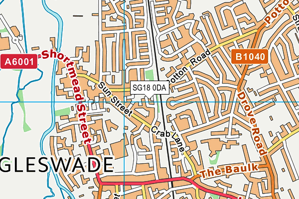 SG18 0DA map - OS VectorMap District (Ordnance Survey)