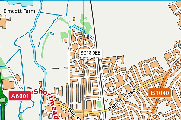 SG18 0EE map - OS VectorMap District (Ordnance Survey)