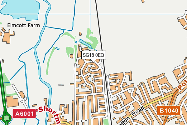 SG18 0EQ map - OS VectorMap District (Ordnance Survey)