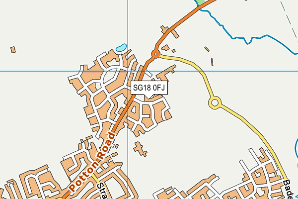 SG18 0FJ map - OS VectorMap District (Ordnance Survey)
