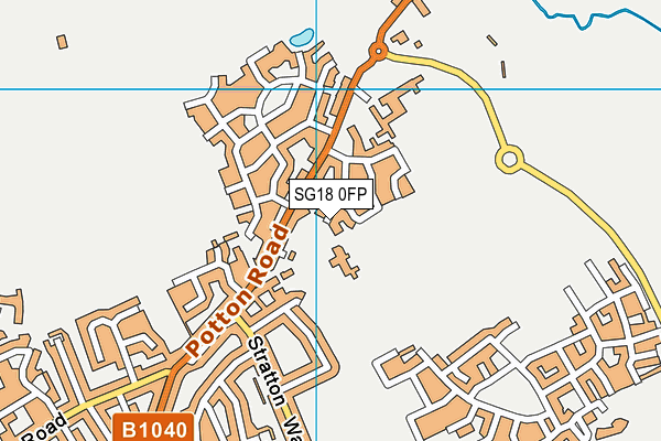 SG18 0FP map - OS VectorMap District (Ordnance Survey)