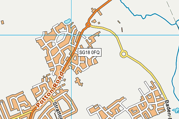 SG18 0FQ map - OS VectorMap District (Ordnance Survey)