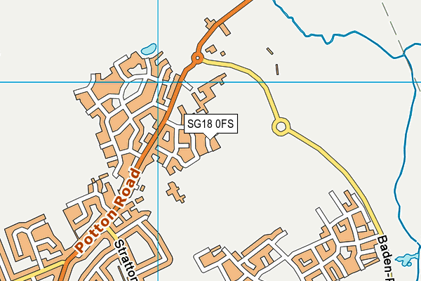 SG18 0FS map - OS VectorMap District (Ordnance Survey)