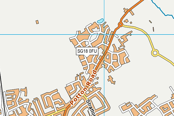 SG18 0FU map - OS VectorMap District (Ordnance Survey)