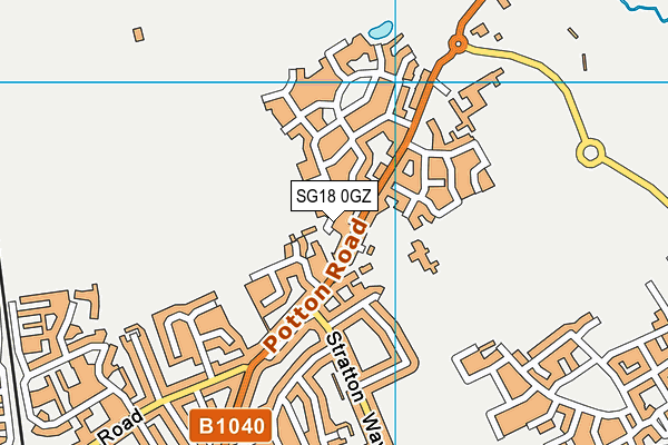 SG18 0GZ map - OS VectorMap District (Ordnance Survey)