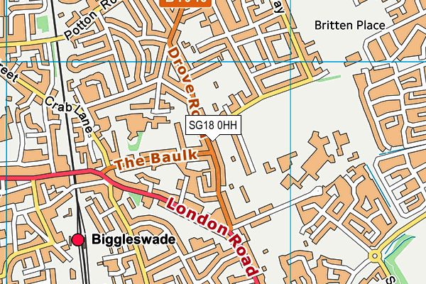 SG18 0HH map - OS VectorMap District (Ordnance Survey)