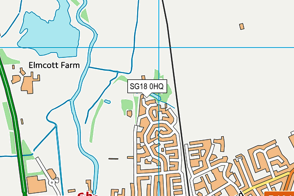SG18 0HQ map - OS VectorMap District (Ordnance Survey)