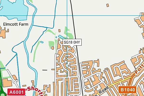 SG18 0HY map - OS VectorMap District (Ordnance Survey)