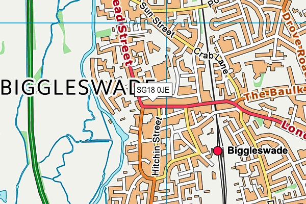 Map of BIGGLESWADE BEAUTY LTD at district scale