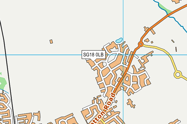 SG18 0LB map - OS VectorMap District (Ordnance Survey)