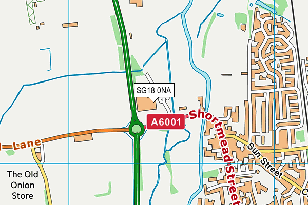 SG18 0NA map - OS VectorMap District (Ordnance Survey)