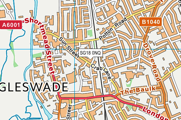 SG18 0NQ map - OS VectorMap District (Ordnance Survey)