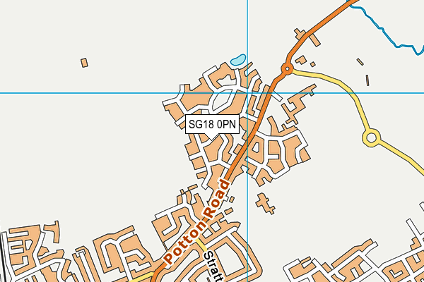 SG18 0PN map - OS VectorMap District (Ordnance Survey)