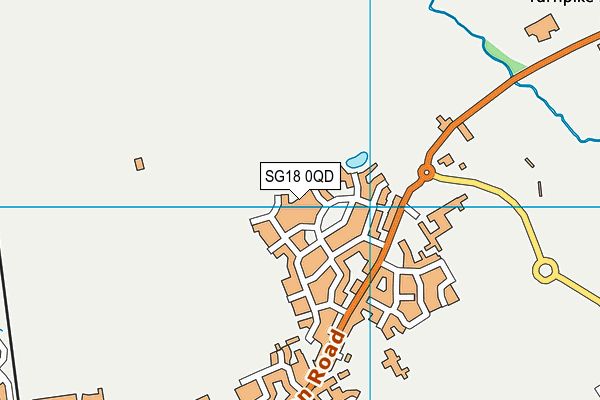 SG18 0QD map - OS VectorMap District (Ordnance Survey)